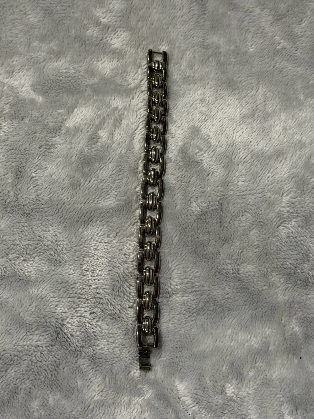 Chunky Silver Link Bracelet - Polished Stainless Finish